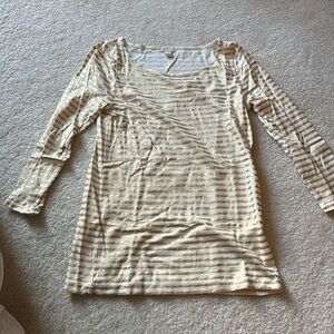 J. Crew gold and white t-shirt